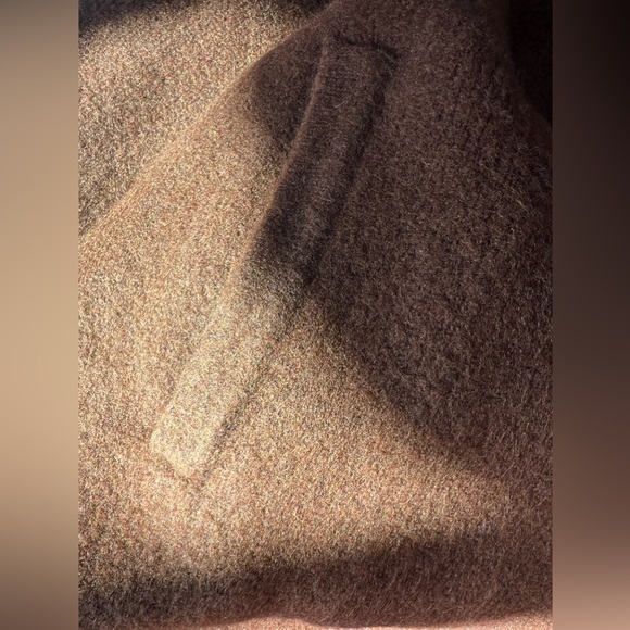 NWT ZARA TURNED UP CUFF KNIT COAT Brown Size M - Picture 3 of 14